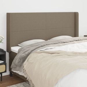 vidaXL Tăblie de pat cu aripioare, gri taupe, 163x16x118/128cm, textil imagine