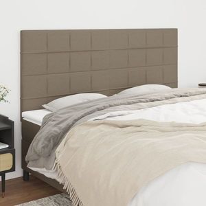 vidaXL Tăblii de pat, 4 buc, gri taupe, 90x5x78/88 cm, textil imagine