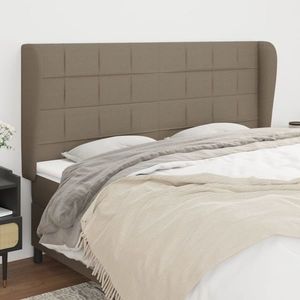 vidaXL Tăblie de pat cu aripioare gri taupe 183x23x118/128 cm textil imagine