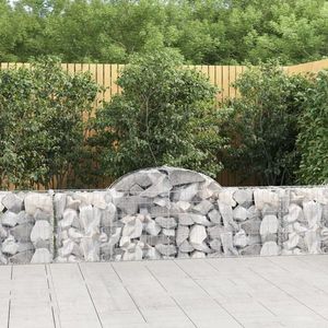 vidaXL Coșuri gabion arcuite 50 buc, 200x30x60/80 cm, fier galvanizat imagine