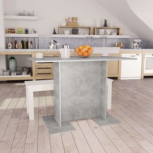 vidaXL Masă de bucătărie, gri beton, 110x60x75 cm, lemn prelucrat imagine