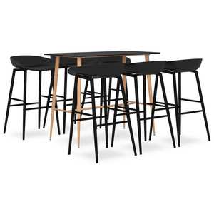 vidaXL Set mobilier de bar, 7 piese, negru imagine