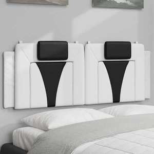 vidaXL Pernă pentru tăblie pat, alb și negru, 140cm, piele artificială imagine