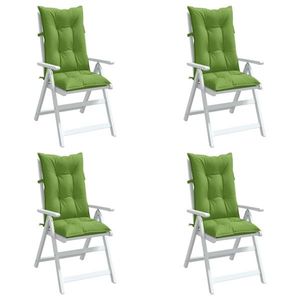 vidaXL Perne scaun spătar înalt 4 buc. melanj verde 120x50x7 cm textil imagine