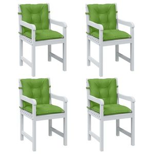 vidaXL Perne scaun spătar scund 4 buc. melanj verde 100x50x7 cm textil imagine