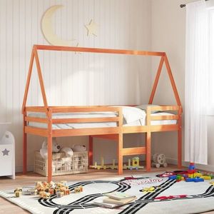vidaXL Acoperiș pat de copii, maro, 209x95, 5x88 cm, lemn masiv pin imagine