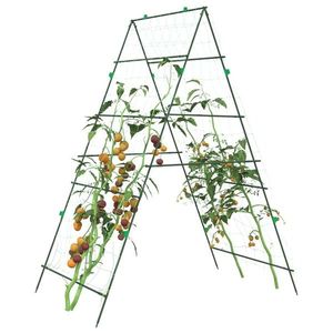 vidaXL Spaliere de grădină plante cățărătoare 3 buc. oțel, cu cadru A imagine
