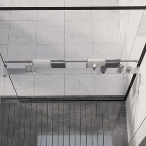 vidaXL Raft de duș pentru perete cabină de duș, crom, 115 cm, aluminiu imagine