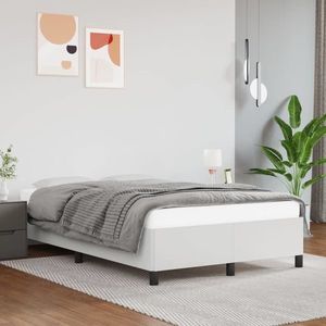 vidaXL Cadru de pat, alb, 120x200 cm, piele ecologică imagine