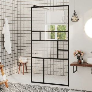 vidaXL Paravan de duș walk-in negru 80x195 cm sticlă ESG transparentă imagine