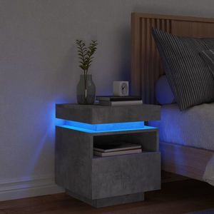 vidaXL Noptieră cu lumini LED, gri beton, 40x39x48, 5 cm imagine