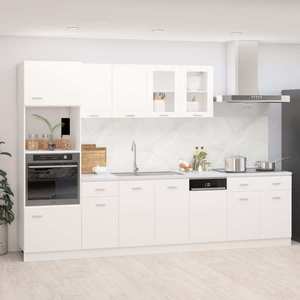 vidaXL Set dulapuri de bucătărie, 7 piese, alb, lemn prelucrat imagine