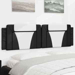 vidaXL Pernă pentru tăblie pat, negru și alb, 180cm, piele artificială imagine