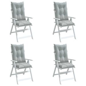 vidaXL Perne scaun cu spătar înalt 4 buc. melanj gri 120x50x7cm textil imagine
