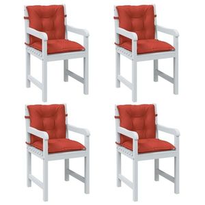 vidaXL Perne scaun spătar scund 4 buc. melanj roșu 100x50x7 cm textil imagine