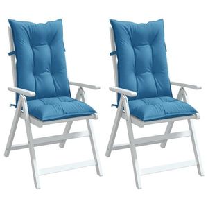 vidaXL Perne scaun spătar înalt 2buc melanj albastru 120x50x7cm textil imagine