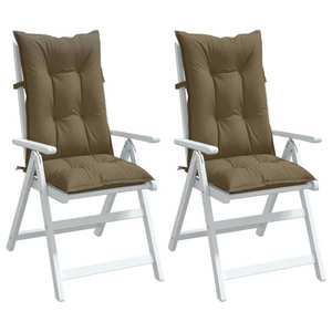 vidaXL Perne scaun cu spătar înalt 2 buc. gri taupe 120x50x7 cm textil imagine