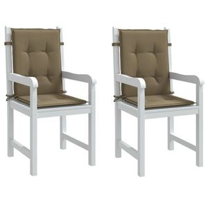 vidaXL Perne scaun cu spătar mic 2 buc. melanj taupe 100x50x4cm textil imagine