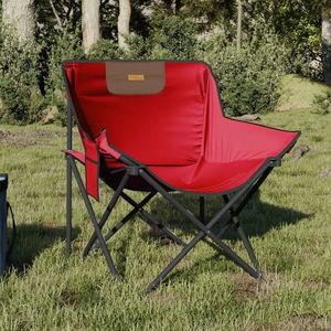 vidaXL Scaune de camping cu buzunar, pliabile, 2 buc., roșu imagine