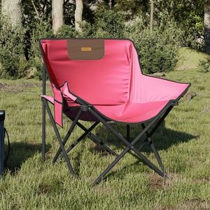 vidaXL Scaune de camping cu buzunar, pliabile, 2 buc., roz imagine