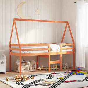vidaXL Acoperiș pat de copii, maro, 209x85, 5x88 cm, lemn masiv pin imagine