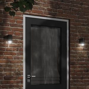 vidaXL Lămpi exterioare de perete cu LED 2 buc. negru, aluminiu turnat imagine