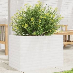vidaXL Jardinieră de grădină, alb, 70x40x45, 5 cm, lemn masiv de pin imagine