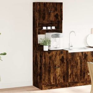 vidaXL Dulap de bucătărie stejar fumuriu, 60x50x180 cm, lemn prelucrat imagine