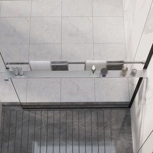 vidaXL Raft de duș pentru perete cabină de duș, crom, 100 cm, aluminiu imagine