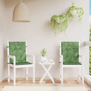 vidaXL Perne de scaun spătar jos, 2 buc., model frunze, textil imagine