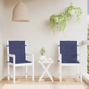 vidaXL Perne pentru scaune cu spătar jos, 2 buc., bleumarin, textil imagine