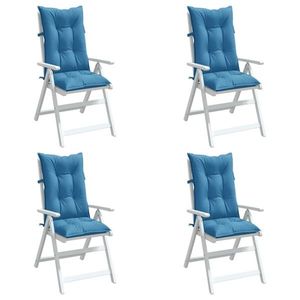 vidaXL Perne scaun spătar înalt 4buc melanj albastru 120x50x7cm textil imagine
