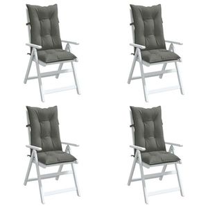 vidaXL Perne scaun cu spătar înalt 4 buc. melanj gri 120x50x7cm textil imagine