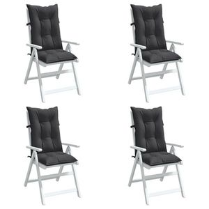 vidaXL Perne scaun cu spătar înalt, 4 buc. antracit 120x50x7 cm textil imagine
