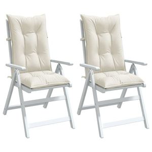 vidaXL Perne scaun spătar înalt, 2 buc. melanj crem 120x50x7 cm textil imagine