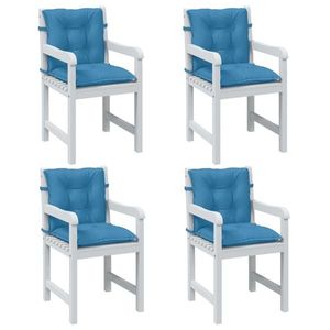 vidaXL Perne scaun spătar mic 4 buc. melanj albastru 100x50x7cm textil imagine