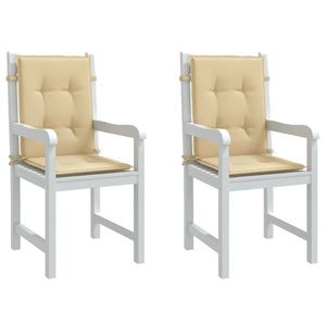 vidaXL Perne scaun cu spătar mic, 2 buc. melanj bej 100x50x4 cm textil imagine