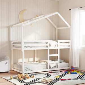 vidaXL Acoperiș pat de copii, alb, 203x80, 5x142 cm, lemn masiv de pin imagine