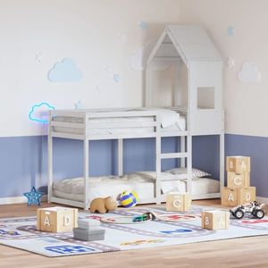 vidaXL Acoperiș pat de copii, alb, 55x84x132 cm, lemn masiv de pin imagine