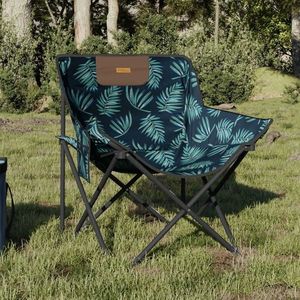 vidaXL Scaune de camping cu buzunar, pliabile, 2 buc., model frunze imagine