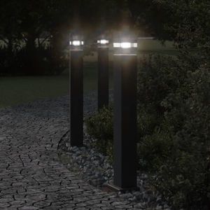 vidaXL Lampă de podea de exterior, negru, 50 cm, aluminiu imagine