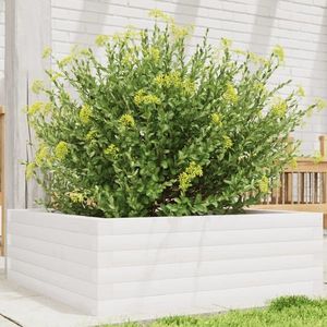 vidaXL Jardinieră de grădină, alb, 70x70x23 cm, lemn masiv de pin imagine
