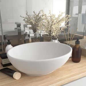 Chiuvetă ovală pentru baie din ceramică, Alb imagine