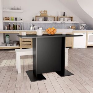 vidaXL Masă de bucătărie, negru, 110x60x75 cm, lemn prelucrat imagine