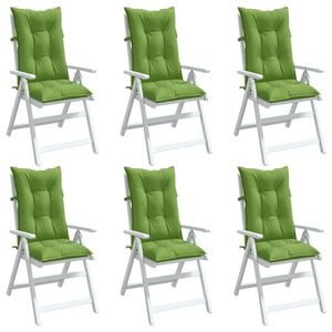 vidaXL Perne scaun spătar înalt 6 buc. melanj verde 120x50x7 cm textil imagine