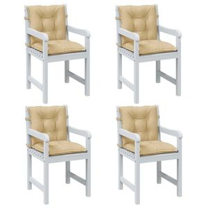 vidaXL Perne scaun cu spătar mic, 4 buc. melanj bej 100x50x7 cm textil imagine