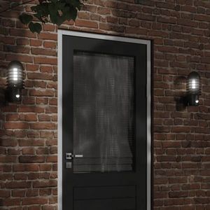 vidaXL Lampă exterioară de perete cu senzor, negru, oțel inoxidabil imagine