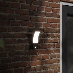 vidaXL Lămpi exterioare de perete cu LED/senzor 2 buc. negru aluminiu imagine