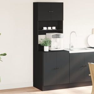vidaXL Dulap de bucătărie, negru, 60x50x180 cm, lemn prelucrat imagine