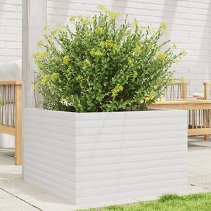 vidaXL Jardinieră de grădină, alb, 70x70x45, 5 cm, lemn masiv de pin imagine